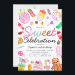 Invitación Dulce celebración Candy Kids Candyland Cumpleaños<br><div class="desc">Candy Land Kids Candyland Invitación al cumpleaños</div>