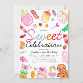 Invitación Dulce celebración Candy Kids Candyland Cumpleaños