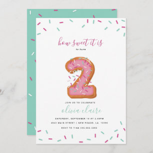 Invitación Dulce celebración de cumpleaños   Dos