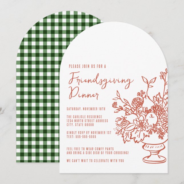Invitación Dulce Celebración de la Cena Casual de Día de Acci (Anverso / Reverso)