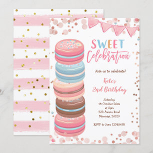 Invitación Dulce celebración fiesta de cumpleaños del Chica M