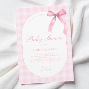 Invitación Dulce Chica de Arco Rosa de Cuadritos Aquarela Fie