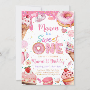 Invitación Dulce Chica de primer cumpleaños