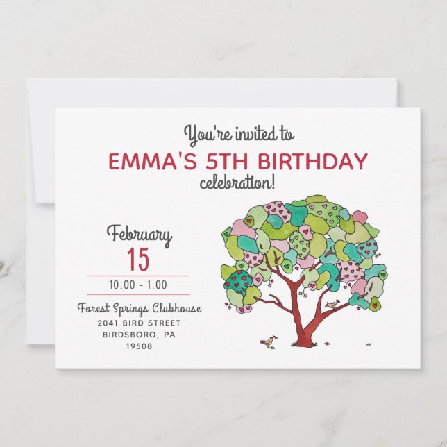 Invitación Dulce Chica de San Valentín rosado (Anverso)