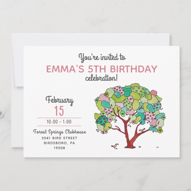 Invitación Dulce Chica de San Valentín rosado (Anverso)