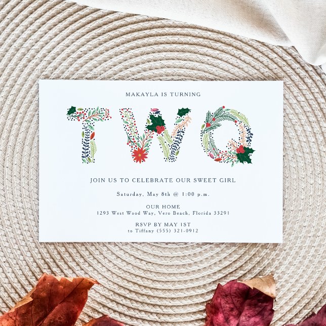 Invitación Dulce Chica Floral Segunda fiesta de cumpleaños (Subido por el creador)