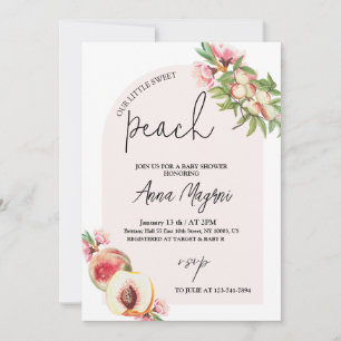 Invitación Dulce Chicas de Melocotón Baby Shower Arch Elegant