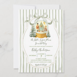 Invitación Dulce Ciruela Navidad Verde Invierno Shower de Beb