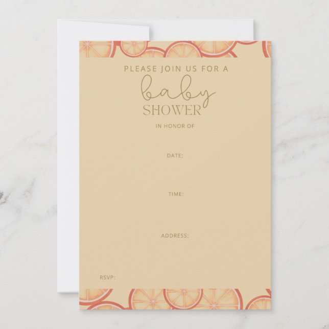 Invitación Dulce Citrus Bliss: Un nuevo nuevo comienzo (Anverso)