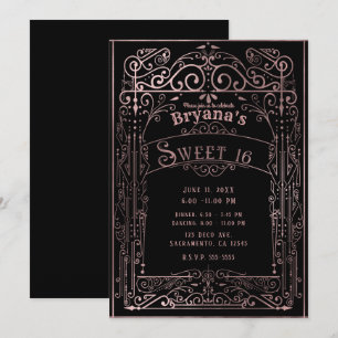 Invitación Dulce color de rosa 16 de Deco del Victorian del