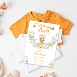Invitación Dulce como Bee Floral Cute Baby Shower