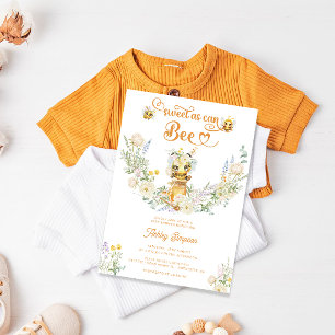 Invitación Dulce como Bee Floral Cute Baby Shower