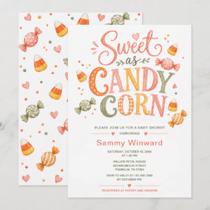 Invitación Dulce como Caramelo de Calabaza Baby Shower de Hal