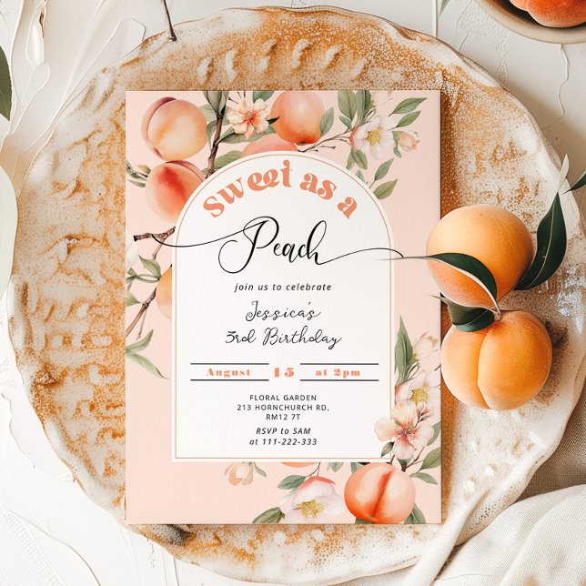 Invitación Dulce como cumpleaños de niños de durazno (Subido por el creador)