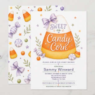 Invitación Dulce como el maíz dulce de Halloween Baby Shower