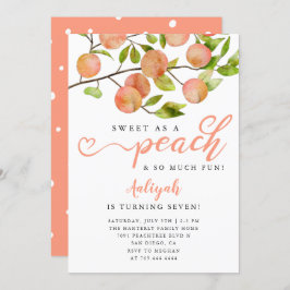 Invitación Dulce como fiesta de cumpleaños de Chica de Peach
