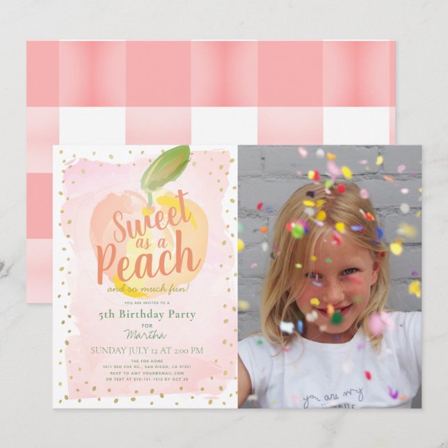 Invitación Dulce como foto de Chica rosa de cada rosa (Anverso / Reverso)