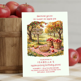 Invitación Dulce como pastel de manzana Otoño cumpleaños picn