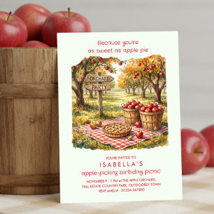 Invitación Dulce como pastel de manzana Otoño cumpleaños picn