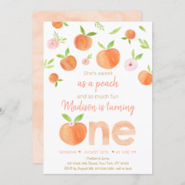 Invitación Dulce Como Primer Cumpleaños De Peach