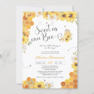Invitación Dulce como puede ser Abeba, Pequeña Abeja Baby Sho