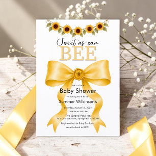Invitación Dulce como puede ser abeja Cumpleaños con cinta am