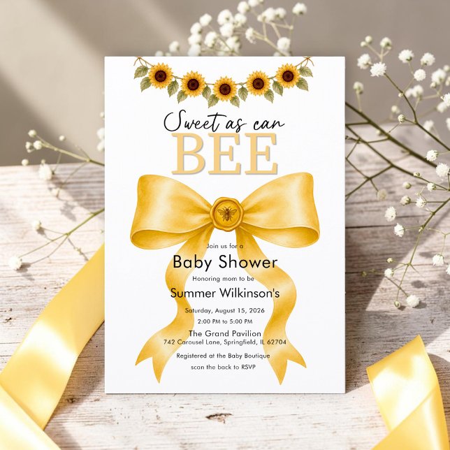 Invitación Dulce como puede ser abeja Cumpleaños con cinta am (Subido por el creador)
