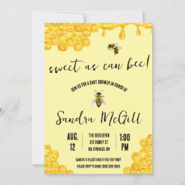 Invitación ¡Dulce como puede ser! Abeja de miel, cariño, Baby