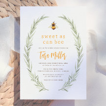Dulce Como Puede Ser Abeja Fiesta de Bebé Rústica