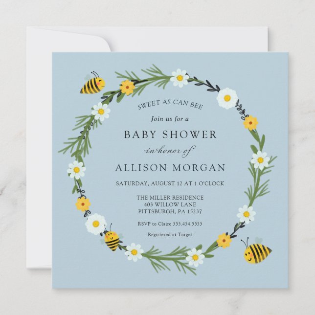 Invitación Dulce como puede ser Baby Shower (Anverso)
