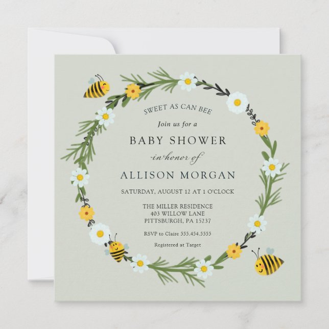 Invitación Dulce como puede ser Baby Shower (Anverso)