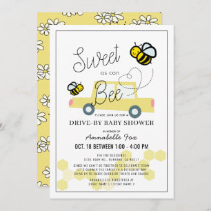 Invitación Dulce como puede ser Baby Shower de Bee White Driv