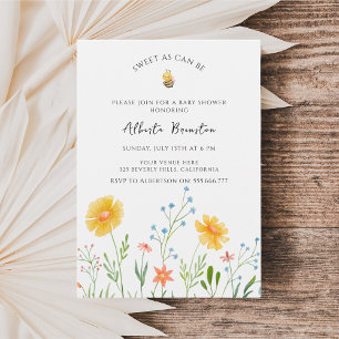 Invitación Dulce como puede ser Bebe Boho Abeja Shower Floral