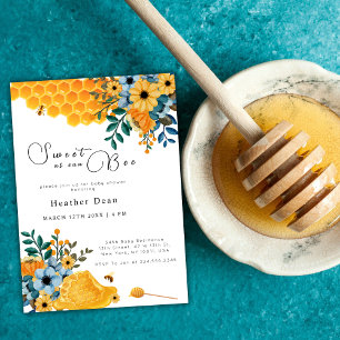 Invitación Dulce como puede ser bebe Honey Bee Floral Baby Sh