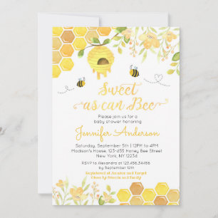 Invitación Dulce como puede ser Bee Baby Shower Invitation Bo