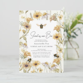 Invitación Dulce como puede ser Bee Chamomile & Daisies Baby 