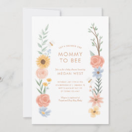 Invitación Dulce como puede ser Bee Floral Baby Shower