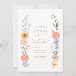 Invitación Dulce como puede ser Bee Floral Baby Shower