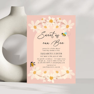 Invitación Dulce como puede ser Bee Floral Daisy Baby Shower