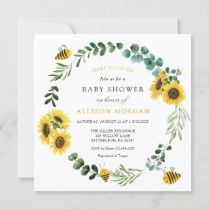 Invitación Dulce como puede ser el Baby Shower de girasol