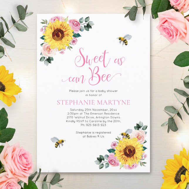 Invitación Dulce como puede ser el Baby Shower rosa del giras (Subido por el creador)