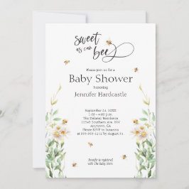 Invitación Dulce como puede ser el color de agua Floral Baby