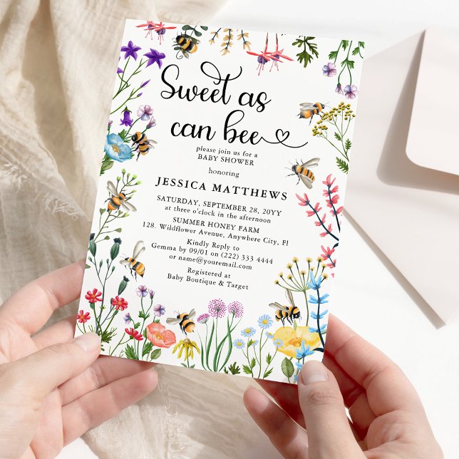 Invitación Dulce como puede ser Fiesta de Baby Shower de Abej (Subido por el creador)