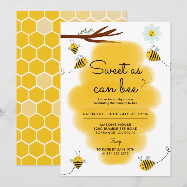 Invitación Dulce como puede ser la burbuja de la cerveza Baby (Anverso / Reverso)