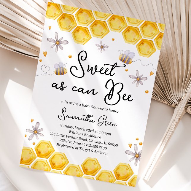 Invitación Dulce como puede ser la ducha de bebé abeja (Subido por el creador)