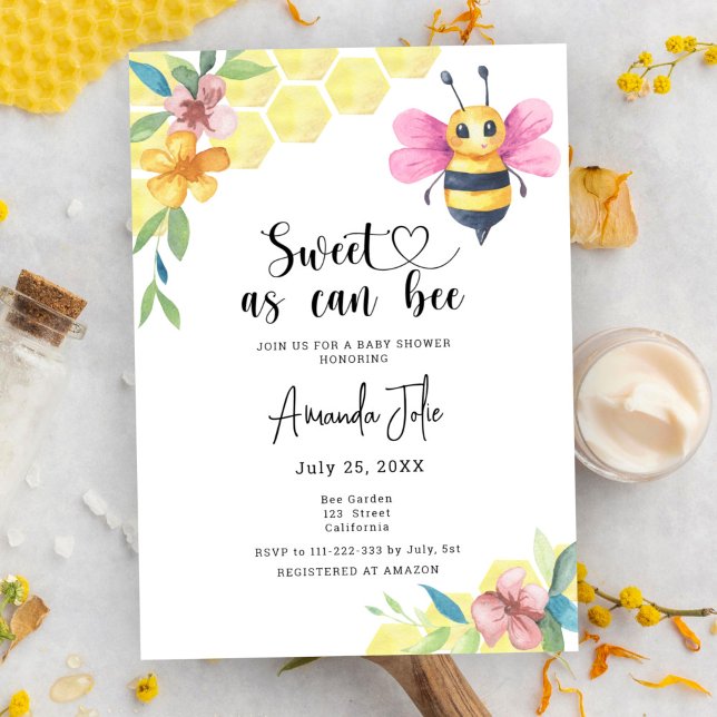 Invitación Dulce como puede ser la ducha de bebé floral (Subido por el creador)
