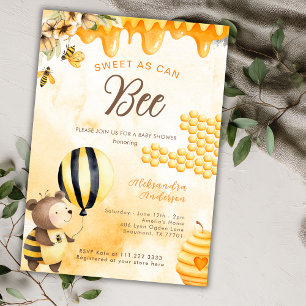 Invitación Dulce Como Puede Ser La Miel De Abeja Oso Cumpleañ