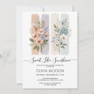 Invitación Dulce como Sunshine acuarela Cumpleaños