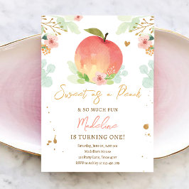 Invitación Dulce como un Chica de la Peach Peaches Primer Cum