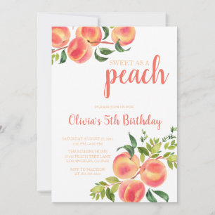 Invitación Dulce como un cumpleaños de melocotón